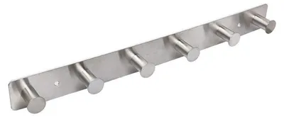 Produktbild von Garderobenhaken zum Anschrauben, Edelstahl Rostfrei, Wandmontage, 6 Haken, Silber