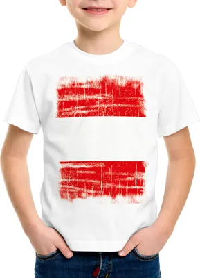 Produktbild von Österreich Vintage Flagge Kinder T-Shirt Austria EM WM