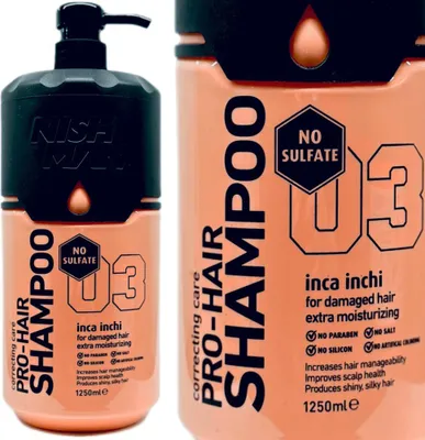 Produktbild von NISHMAN Pro-Hair Shampoo  Inca Inchi 1250ml  Ohne Sulfate  Salzfrei  Ohne Parabene & Silikone  Fördert die Kopfhautgesundheit, Verleiht Glanz & Geschmeidigkeit