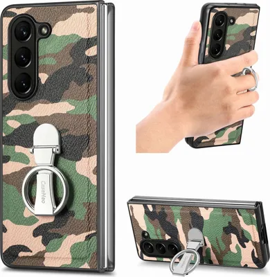 Produktbild von Für Samsung Galaxy Z Fold5 5G Camouflage Schutzhülle mit Ringhalter Hülle Cover
