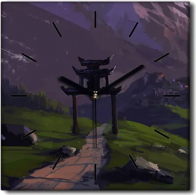 Produktbild von Coloray Uhr auf Leinwand 30x30 cm Wand Uhr Dekoration Wohnzimmer Segeltuch schwarze Hände -China Stadtabstraktion.