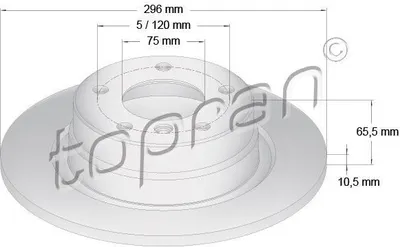 Produktbild von 2x TOPRAN Bremsscheibe 500 950 hinten für BMW 3 Limousine (E90) 3 Coupe (E92)