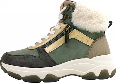 Immagine prodotto di Bugatti Woman: Scarpe da donna, stivali con lacci, colore verde, modello casual
