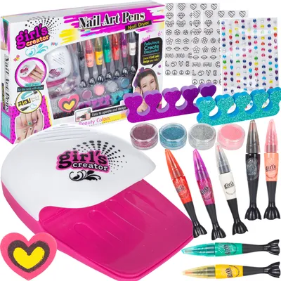 Immagine prodotto di Set di smalti MalPlay | 18 elementi | Set per unghie con 7 smalti monocolore a base d'acqua e accessori | Set regalo per bambine | Età 6+