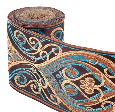 Jacquard-Borte 7 m x 9,2 cm, geblümtes Polyesterband
