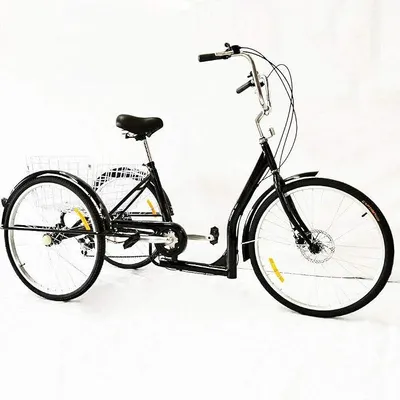 Produktbild von Dreirad für Erwachsene, Fahrrad mit großem Korb, dreirädriges Cruiser-Fahrrad für Erholung, Einkaufen, Picknicks