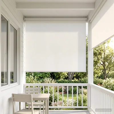 Image de Store enrouleur Protection UV Blanc 120 x 140 cm Polyester