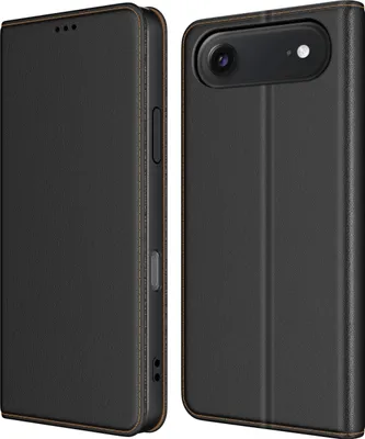 Immagine prodotto di Etui do iPhone Air SKÓRZANE CZARNE ZAMYKANE MAGNETYCZNE + SZKŁO 9H