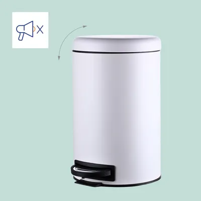 Image de Poubelle à pédale de 12 L avec seau intérieur et couvercle à fermeture douce