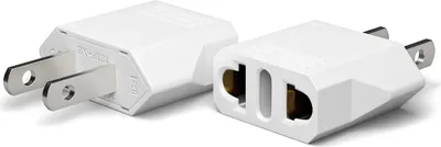 Produktbild von Steckeradapter Europa auf USA, 2er-Pack, Steckeradapter Europa auf USA, Steckerkonverter EU auf USA, Reisesteckdose Europa auf USA, Reiseadapter Europa auf Amerika, Kanada, Mexiko, Typ A