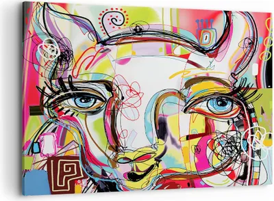 Produktbild von Bild auf Leinwand - Leinwandbild - Abstraktion modern - 100x70cm - Wand Bild - Wanddeko - Leinwanddruck - Bilder - Kunstdruck - Wanddekoration - Leinwand bilder - Wandkunst - AA100x70-4011