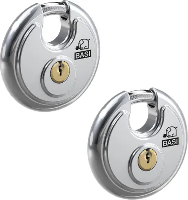 Produktbild von BASI - Rundbügel-Vorhangschloss - SET - 2x RVS 610 - 70 mm - Verschiedenschließend - 2x6100-7000