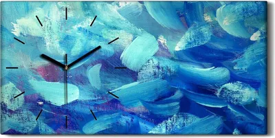 Produktbild von Leinwand Wanduhr Wandkunst Uhr Geräuschlos 60x30 Malerei Abstrakte Kunst - schwarze Hände