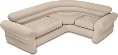 An inflatable sectional sofa is shown from a diagonal angle against a white background.