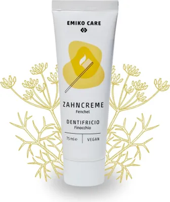 Produktbild von Emiko EMIKOCare ZahnCreme Fenchel 75ml  Schonende Zahnpflege mit rein natürlichen Inhaltsstoffen für eine gute Mundflora