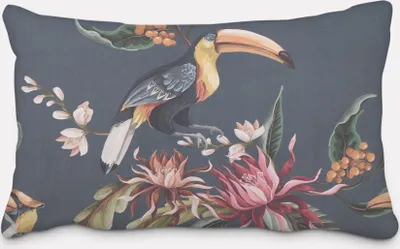 Produktbild von SCHÖNER LEBEN. Kissenhülle Digitaldruck Kakadu Blüten blau bunt Größe 40x60cm (HxB) 40x60cm (HxB) Größe