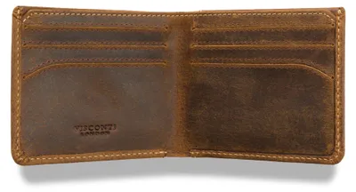 Obrázok produktu pre Pánska peňaženka značky Visconti, vyrobená z prírodnej kože, hnedá, s technológiou RFID, rozmer 10,2 x 8,2 cm