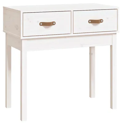 Image de vidaXL Table console blanche 76,5x40x75 cm pin massif