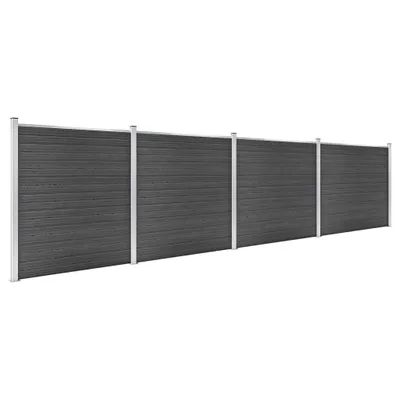 Zdjęcie produktu dla vidaXL Zestaw elementów ogrodzenia WPC 699x186 cm czarny