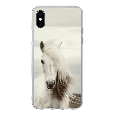 Produktbild von MuchoWow® Handyhülle Schutzhülle Hülle für iPhone Xs Pferd - Strand - Mähne Silikon Softcase Handy Hülle - Handytasche