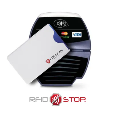 Produktbild von RFID NFC Schutzhülle Blocker EC Kartenhülle Datenschutz Karte Hülle Blocker Weiß / KORUMA®