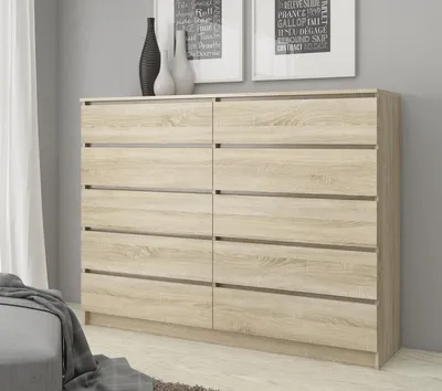 Produktbild von Kommode – Sideboard – Schubladenkommode – 160 cm – Sonoma Eiche – Viel Stauraum im modernen Stil