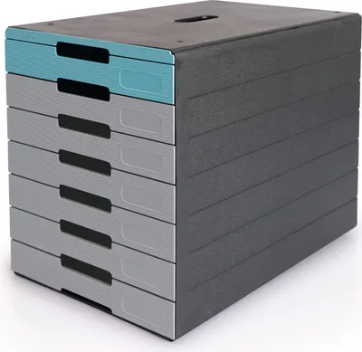 Zdjęcie produktu dla DURABLE Pojemnik z szufladami IDEALBOX PRO 7, Niebieski, 776306