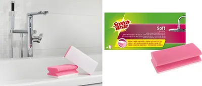 Produktbild von Scotch-Brite Reinigungsschwamm Soft , Farbe: rosa/weiß (18020058)