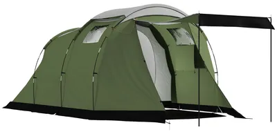 Obrázek produktu pro Stan kempingový – rodinný stan – pro 3–4 osoby – voděodolnost 3000 mm – spací kabina – polyester – sklolaminát – zelený