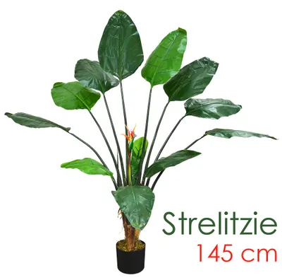 Obrázek produktu pro Strelitzia Strelizia bird of paradise flower artificial plant artificial plant 145 cm artificial flower indoor decoration artificial plant like real in pot Decovego