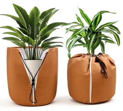 Image de Protection thermique pour pots – Protection contre le gel pour plantes en pot – Lot de 2 – 40 x 40 cm