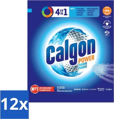 Obrázek produktu pro Calgon – čistič praček – proti usazeninám vodního kamene, korozi, zbytkům pracích prostředků a pachům – 67 pracích cyklů – výhodné balení – 12 kusů