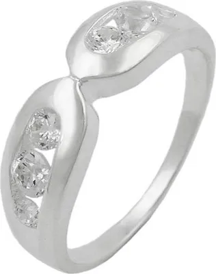 Produktbild von Ring Damenring mit Zirkonias 925 Silber glänzend 6mm Silberring Innenumfang 60mm  Ø19.1mm