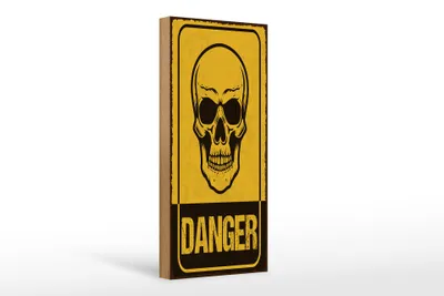 Produktbild von Holzschild Spruch 27x10 cm Danger skull Schild