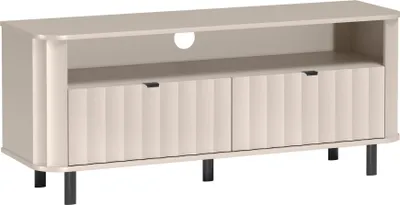 Produktbild von Selsey Novado – TV-Lowboard mit zwei Klappen und offenem Fach, Kaschmirgrau, 137 cm