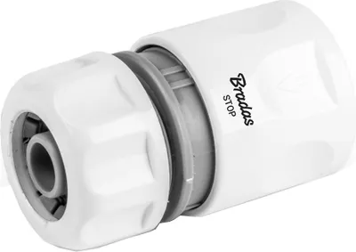 Produktbild von Bradas Schlauchkupplung WHITE LINE mit Wasserstopp 1/2" weiß
