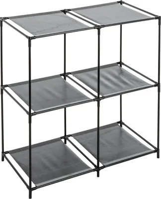 Produktbild von 5five Simply Smart | Modulares Regal - 4 Fächer - Schwarz - Vielseitig einsetzbar - Leicht und stabil