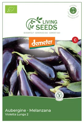 Produktbild von Aubergine Violetta Lunga 2 3.75g Saatgut von Living Seeds