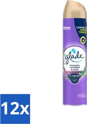 Obrázok produktu pre Glade - Osviežovač vzduchu v spreji - Pokojná levanduľa a aloe - 300 ml - Hodnotné balenie - 12 kusov