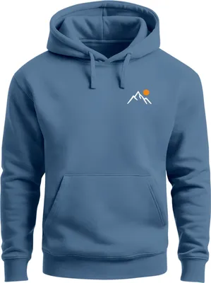 Produktbild von Herren Hoodie Minimal Mountain Kapuzensweatshirt Logo Bergmotiv Nature Inspired Streetwear Neverless®