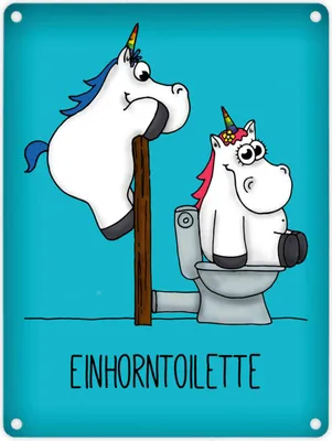 Produktbild von Honeycorns Metallschild mit Einhorntoilette Motiv Blechschild Schilder