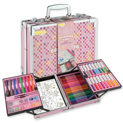 Produktbild von Joya Creative Luxe Malerkoffer für Mädchen – Kompletter 150+ Teile Zeichen- und Malkoffer mit Leinwand, Stiften und Malbuch
