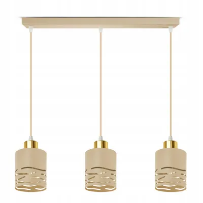 Produktbild von LUXOLAR - LED Pendelleuchte 3-flammig Creme/Gold E27 60W - Hängelampe für Wohnzimmer, Küchen - Modern, Japandi Design