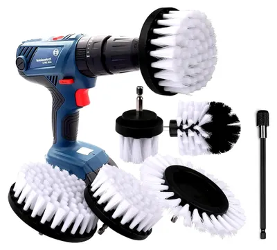 Produktbild von Bürstenaufsatz-Set für Bohrmaschinen, 6-teiliges Reinigungsbürsten-Kit für Felgen, Badewanne, Fliesen, Küche, Auto, Sofa und Grill