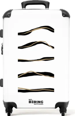 Produktbild von NoBoringSuitcases.com® Großer Koffer - Abstrakt - Design - Gold - Schwarz - Kombinationsschloss TSA - Hartschalen Trolley 4 Rollen - 72 liter - Reisekoffer - 66 cmKoffer Mittelgroß 67x43x25 cm, 72L,