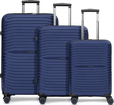 Produktbild von Stratic Shine 4 Rollen Kofferset 3-teilig mit Dehnfalte