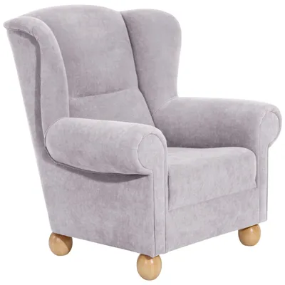 Produktbild von Ohrenbackensessel Kasha Bezug Veloursstoff Buche natur / silber 22256