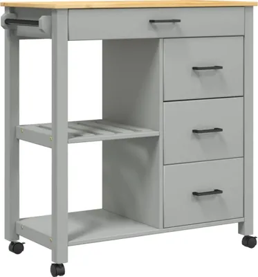 Immagine prodotto di Carrello da cucina MONZA 84x40x90 cm in legno di pino massiccio