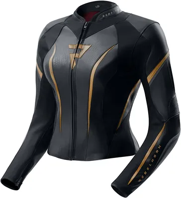 Produktbild von Rebelhorn Diva ST Damen Motorrad Lederjacke, gold/schwarz, 44