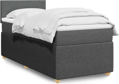 Produktbild von Hochwertig Boxspringbett mit Matratze Dunkelgrau 80x200 cm Stoff 3287277